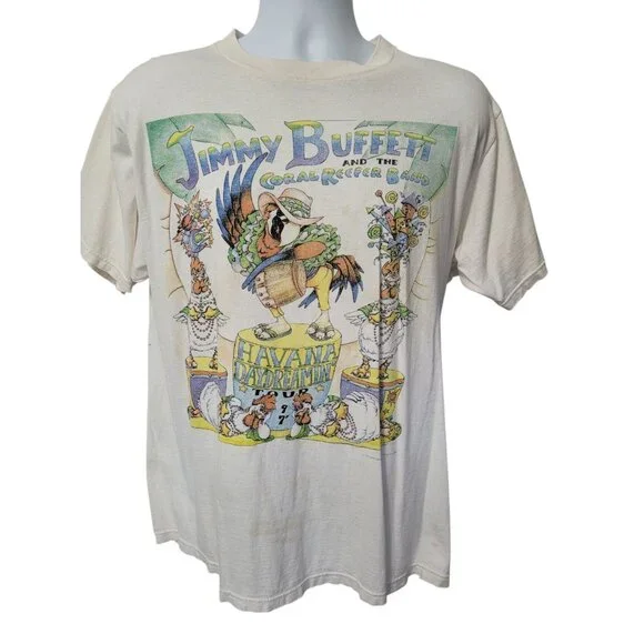Vintage Jimmy Buffett Shirt Mens L 1997 Havana Daydreamin Murina - Picture 5 of 14